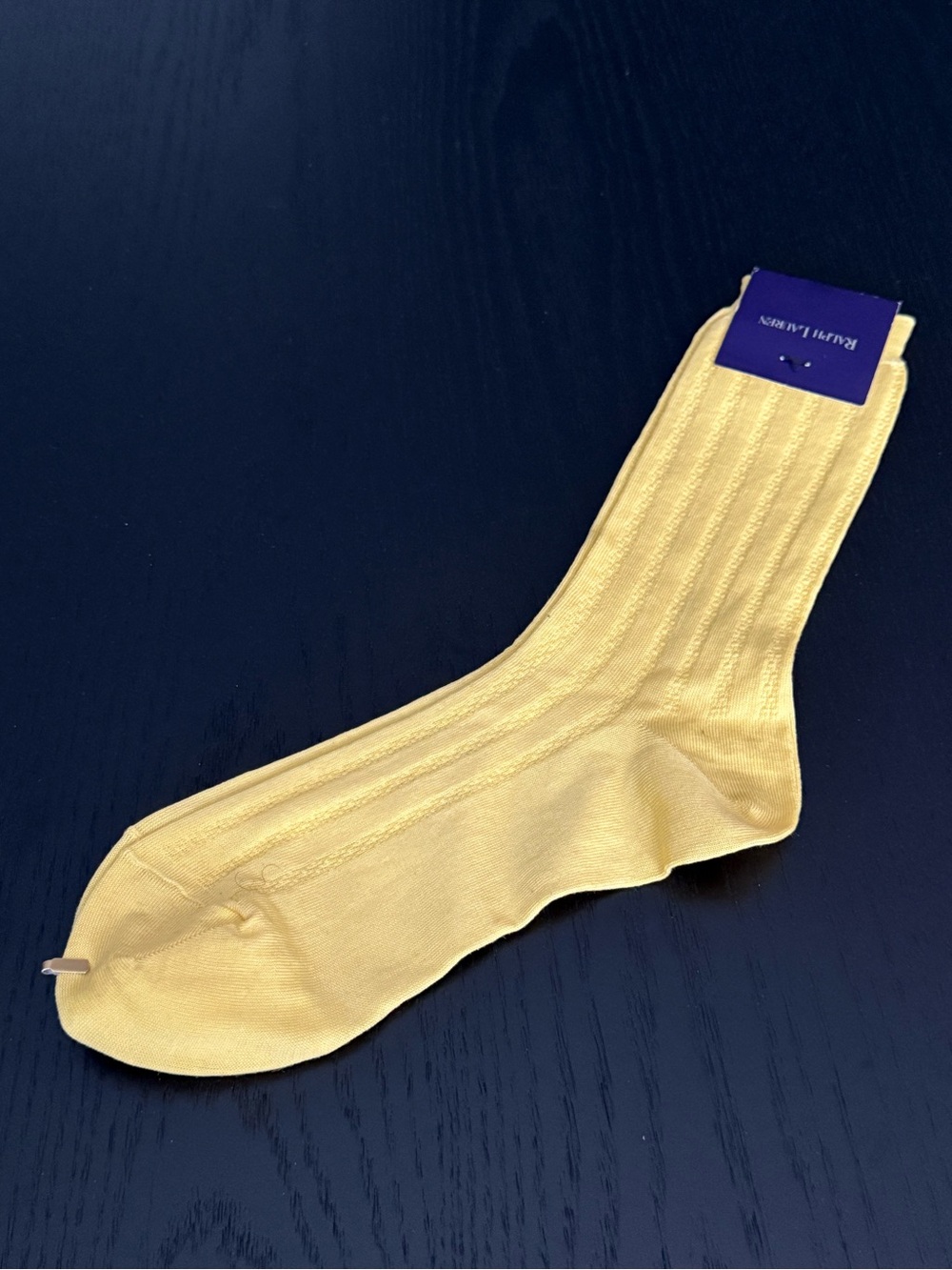 Ralph Lauren Purple Label Yellow Ribbed Dress Socks